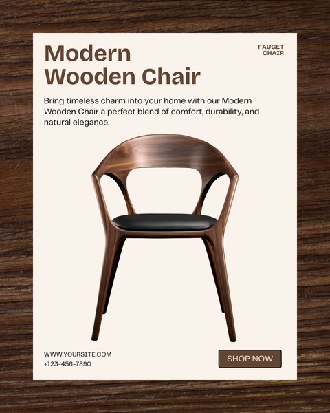 wooden chair, dining chair, modern chair, accent chair, desk chair, kitchen chair, furniture chair, product launch, minimalist, luxurious, brown, neutral